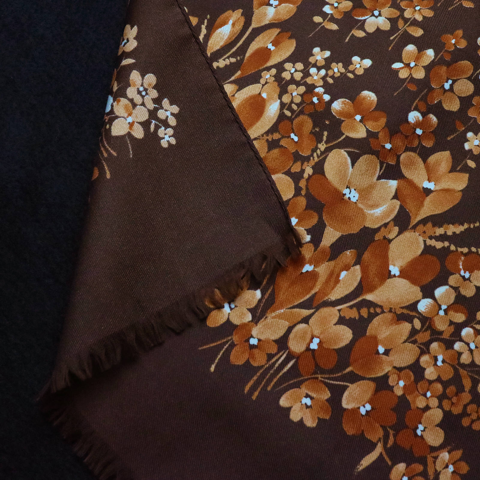 ヴィンテージスカーフ「ブラウンフラワー」 | corne/コルネ